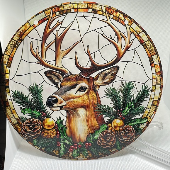 Suncatcher Christmas Holiday Deer Cabin Home Decor New Gift Idea Acrylic - Picture 3 of 3
